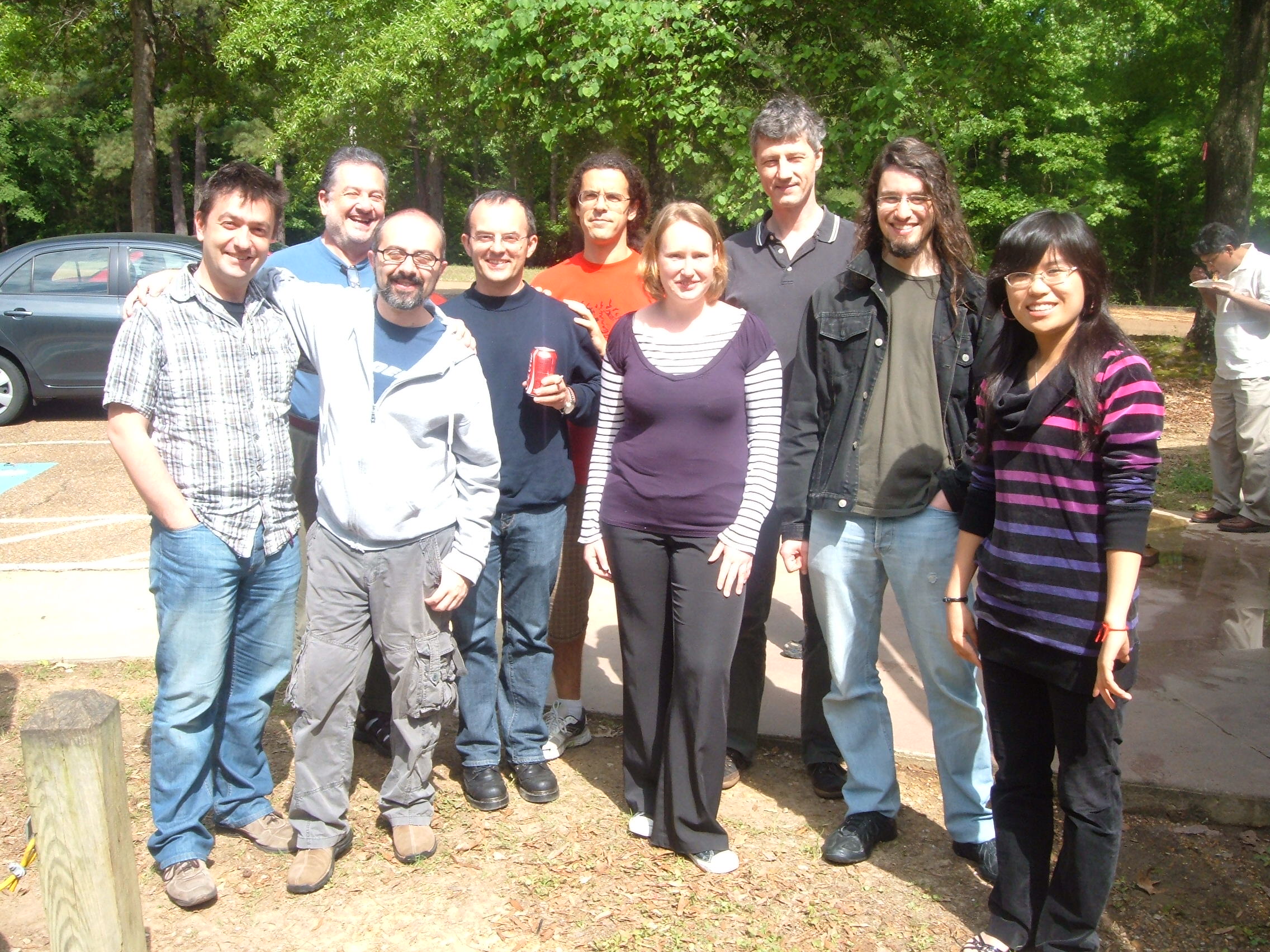 Members and visitors of the Ole Miss gravity group gathered outdoors in May 2010