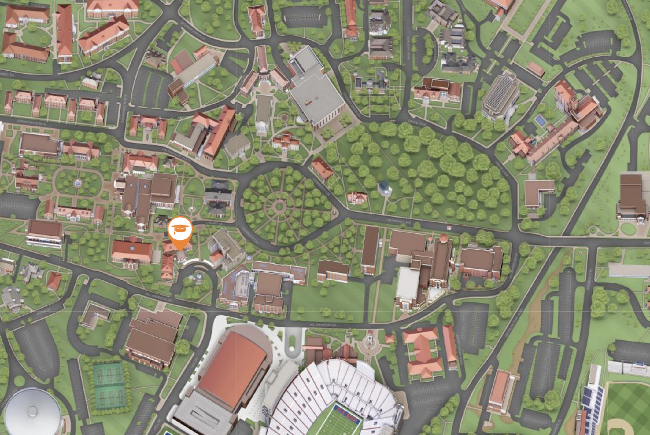 University Of Mississippi Campus Map Venue And Local Info – 9Th Gulf Coast Gravity Meeting